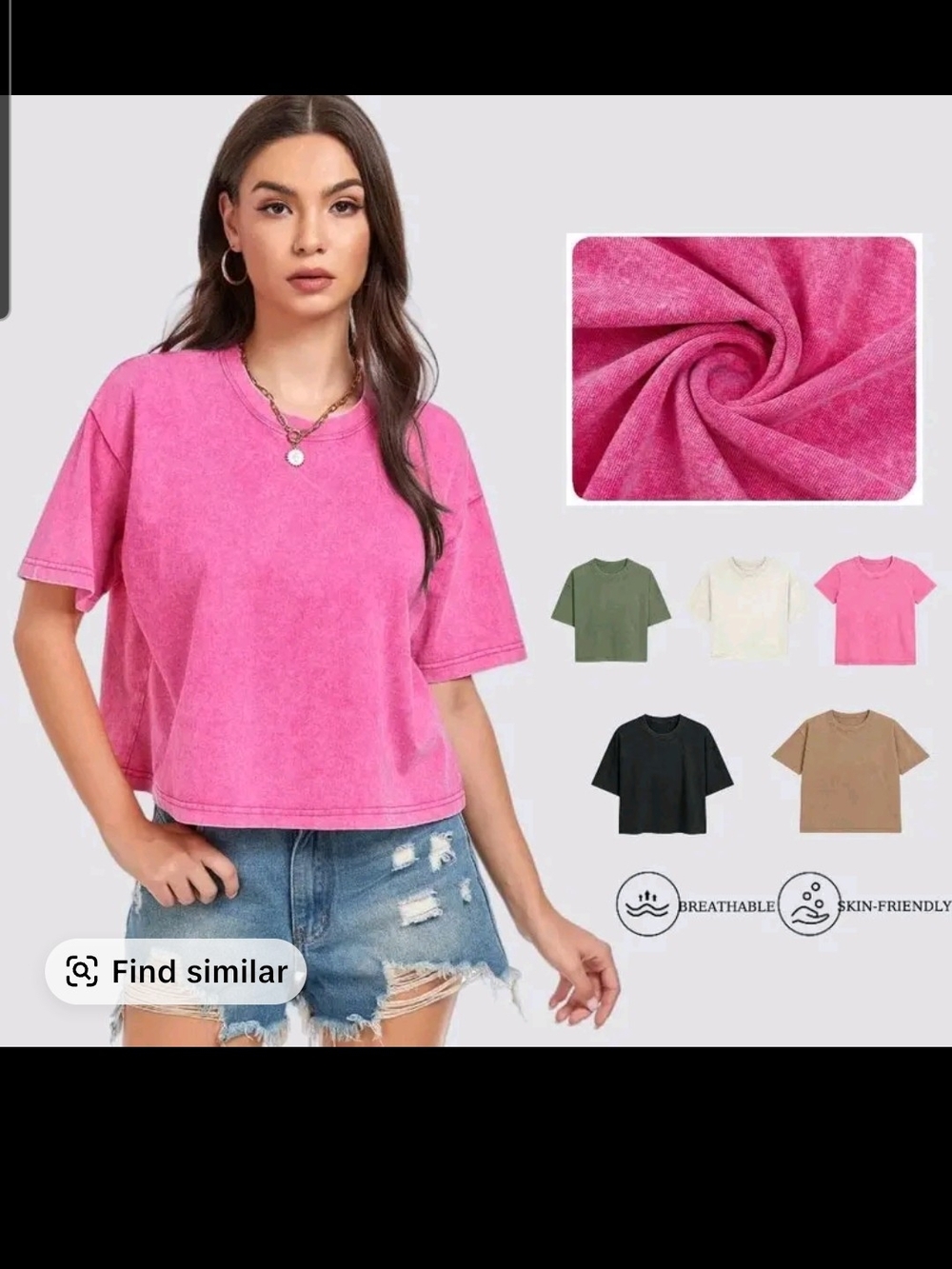 Aura Hot Pink Cropped Tee
